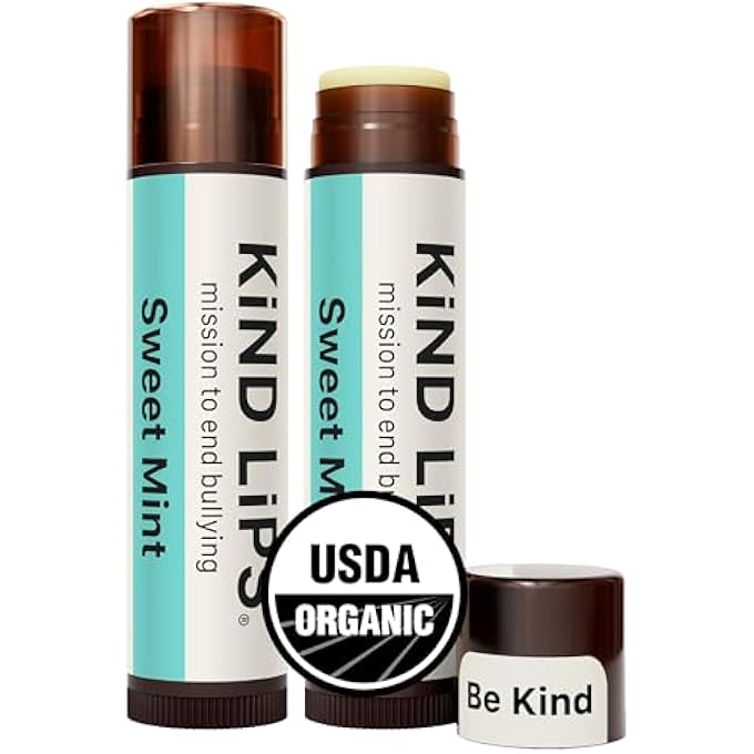 Kind Lips LIP BALM - NOURISHING & MOISTURIZING LIP CARE FOR DRY LIPS MADE FROM SHEA BUTTER, BEESWAX WITH VITAMIN E |SWEET MINT FLAVOR | 0.15 OUNCE (PACK OF 2) - Image 1